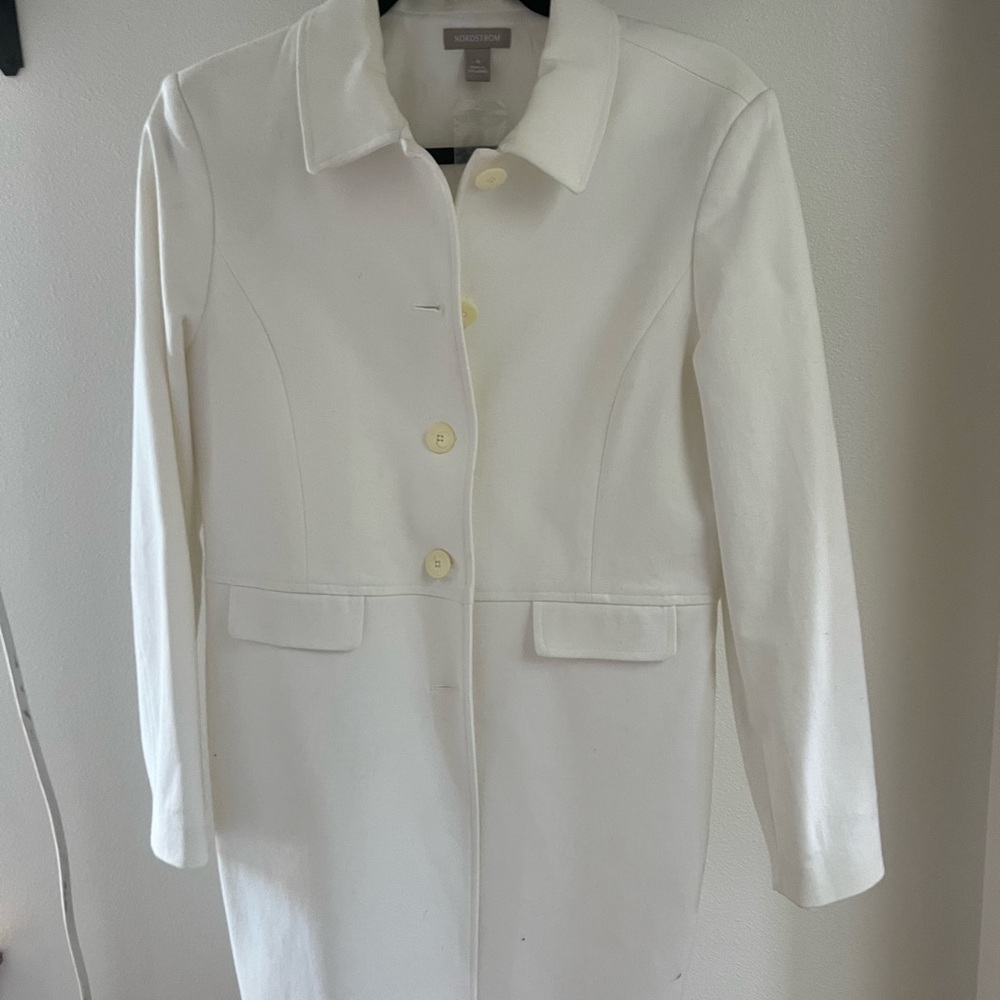 Nordstrom Cream Single-Breasted Spring Coat